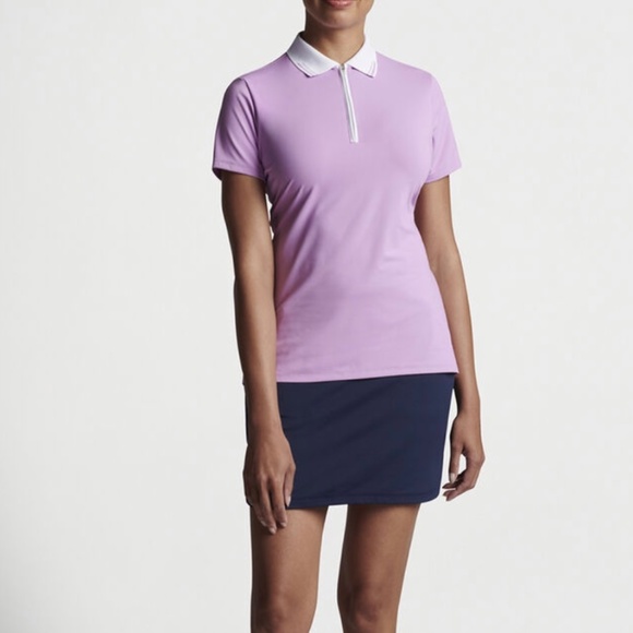 Women’s Peter Millar Chrissie short sleeve golf polo, small,lavender purple polo - Picture 14 of 15